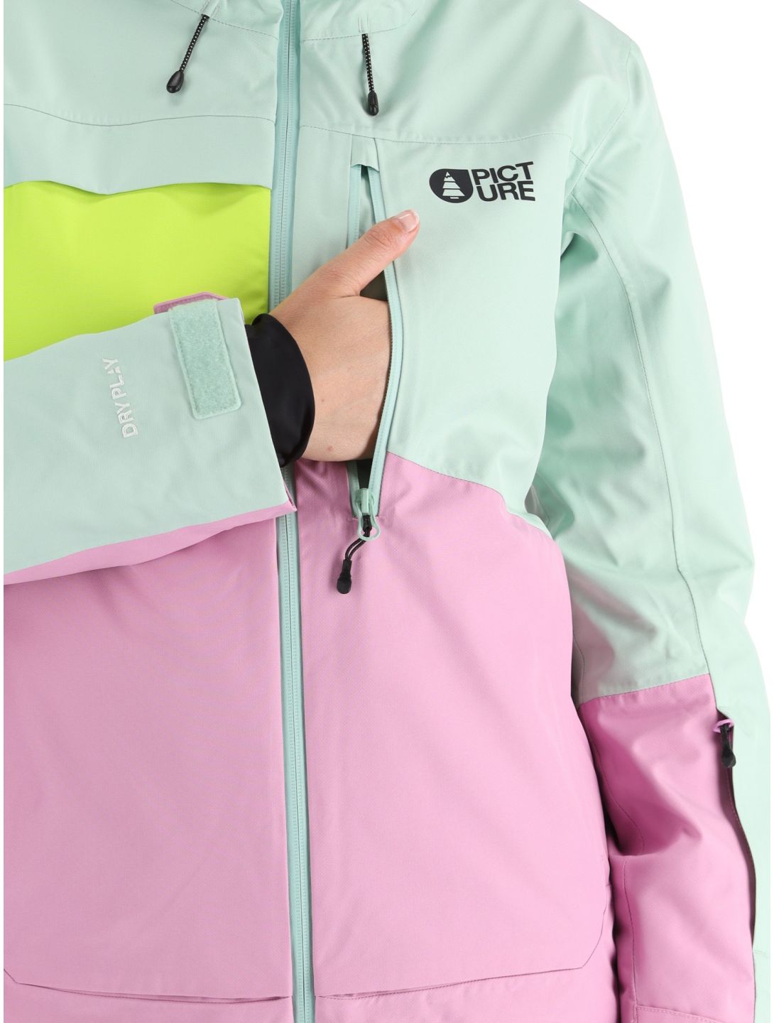 Picture, Seen Skijacke Damen Silt Green Acid Lime Orchid grün, rosa 