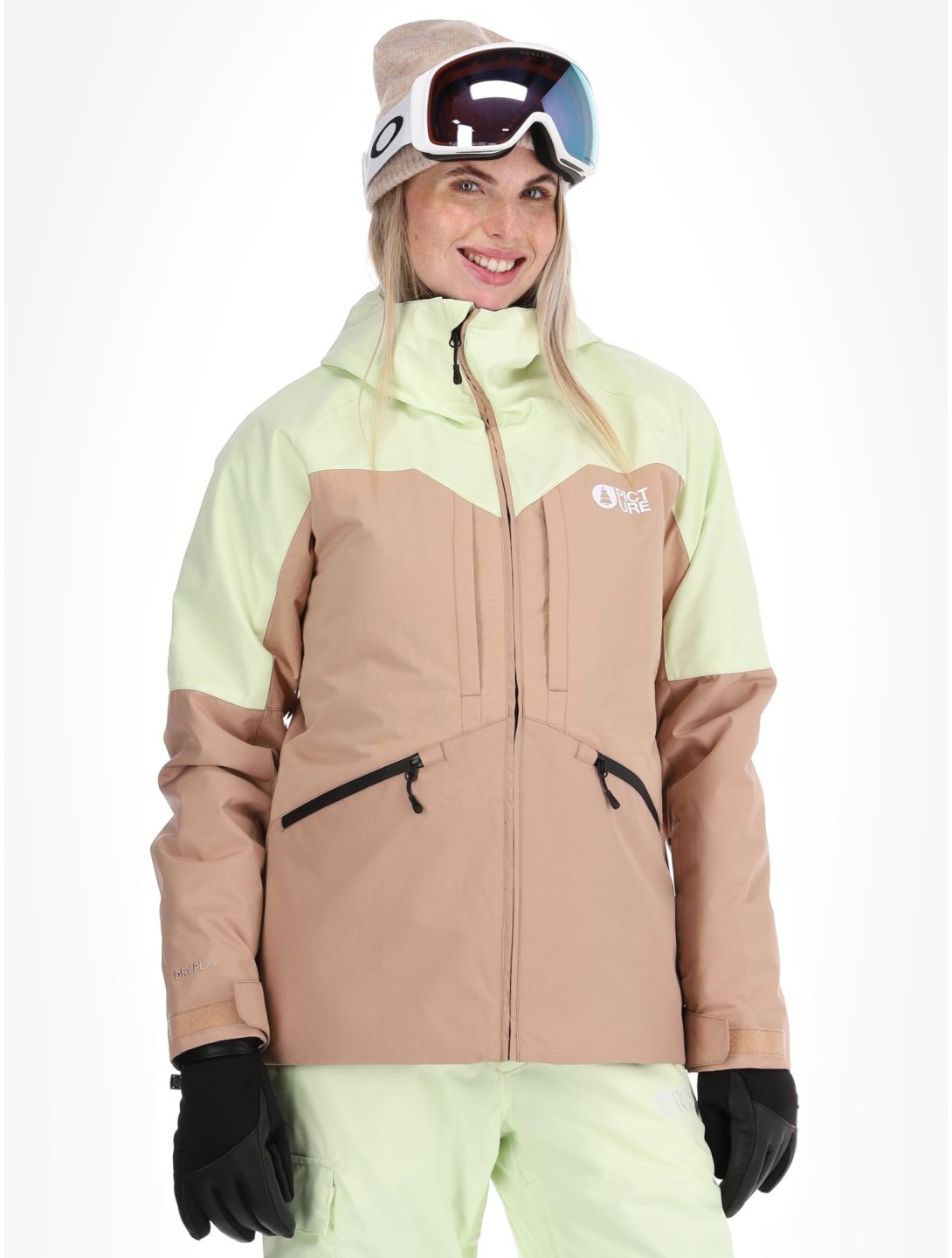 Picture, Sitkah Skijacke Damen Lime Cream Roebuck braun, grün 