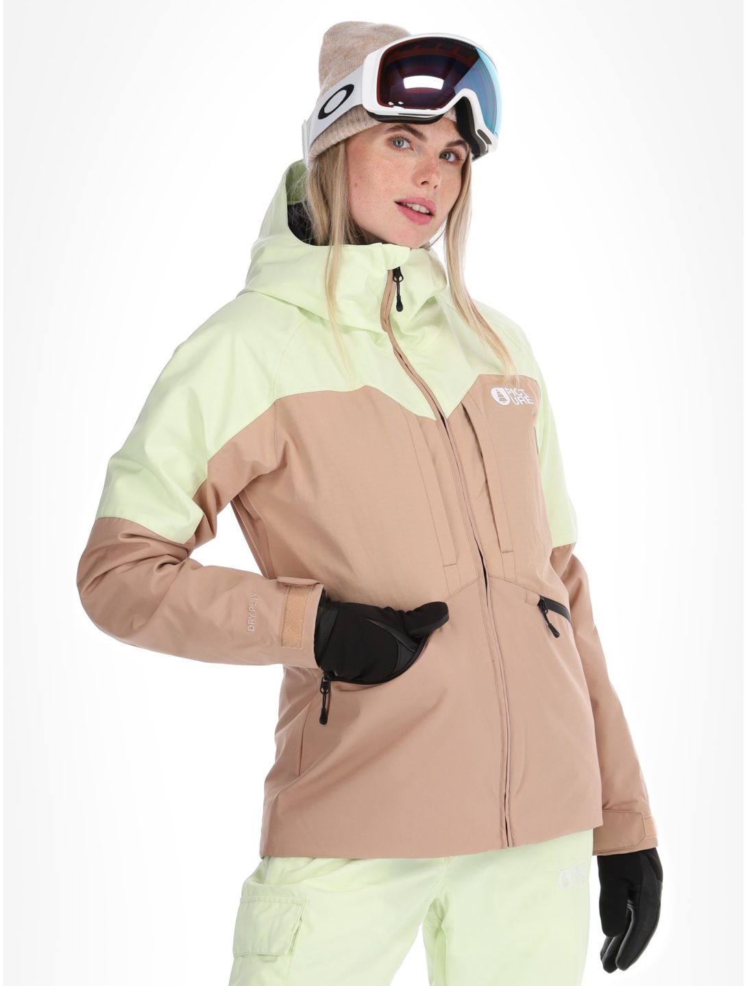 Picture, Sitkah Skijacke Damen Lime Cream Roebuck braun, grün 