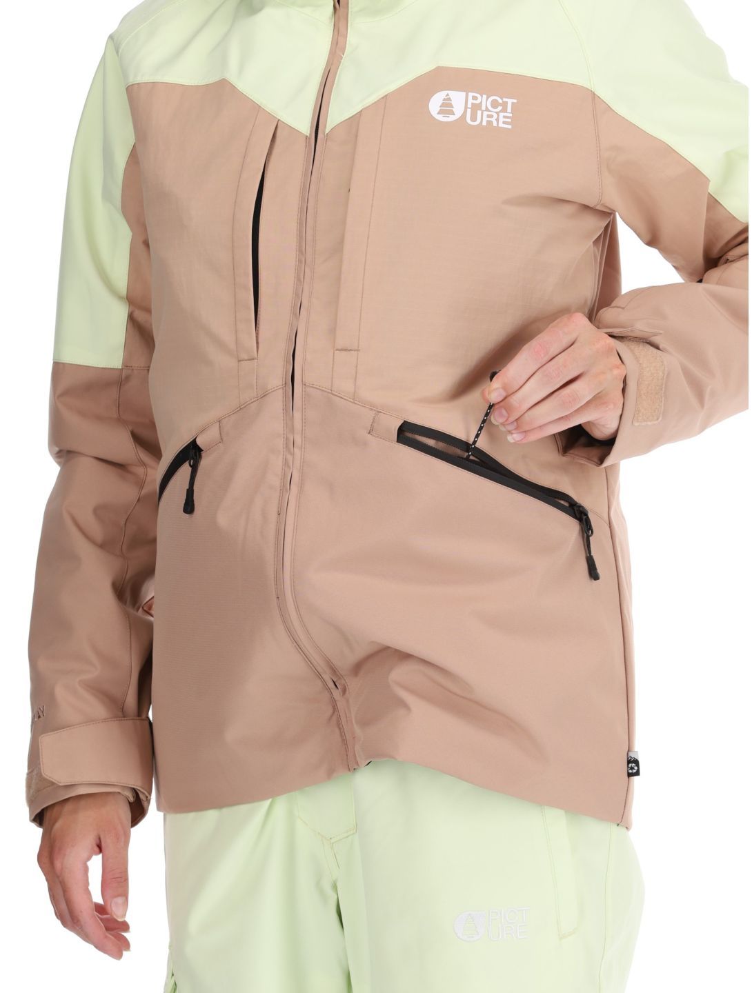 Picture, Sitkah Skijacke Damen Lime Cream Roebuck braun, grün 