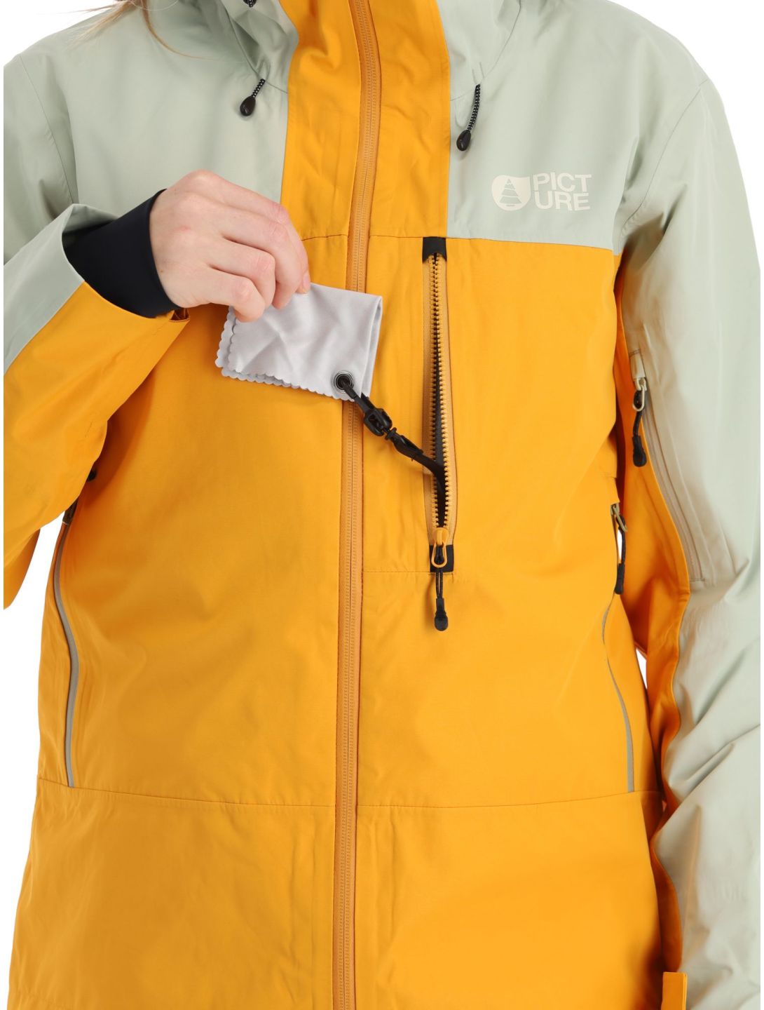 Picture, Sylva 3L Hardshell Skijacke Damen Autumn Blaze gelb, grün 