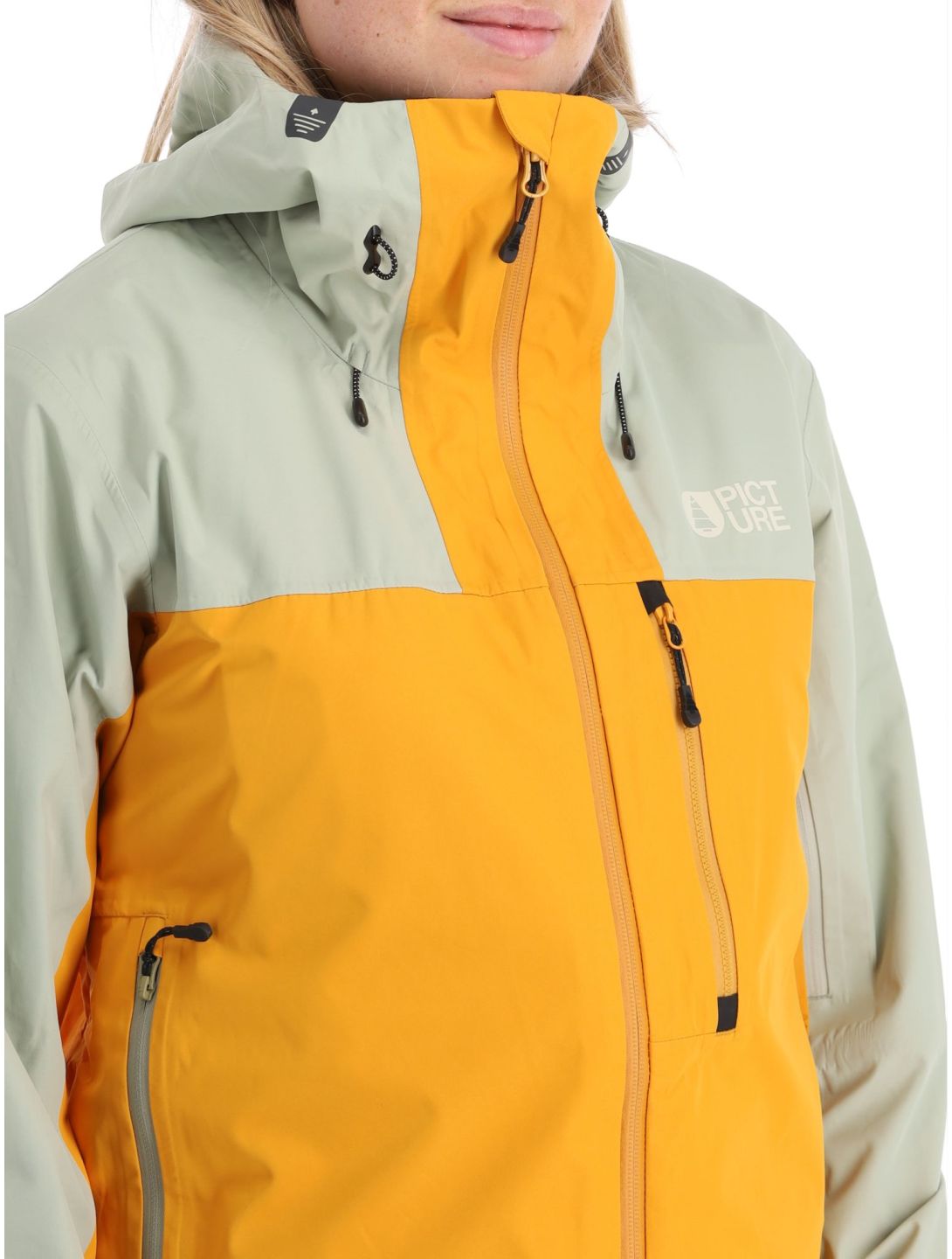 Picture, Sylva 3L Hardshell Skijacke Damen Autumn Blaze gelb, grün 