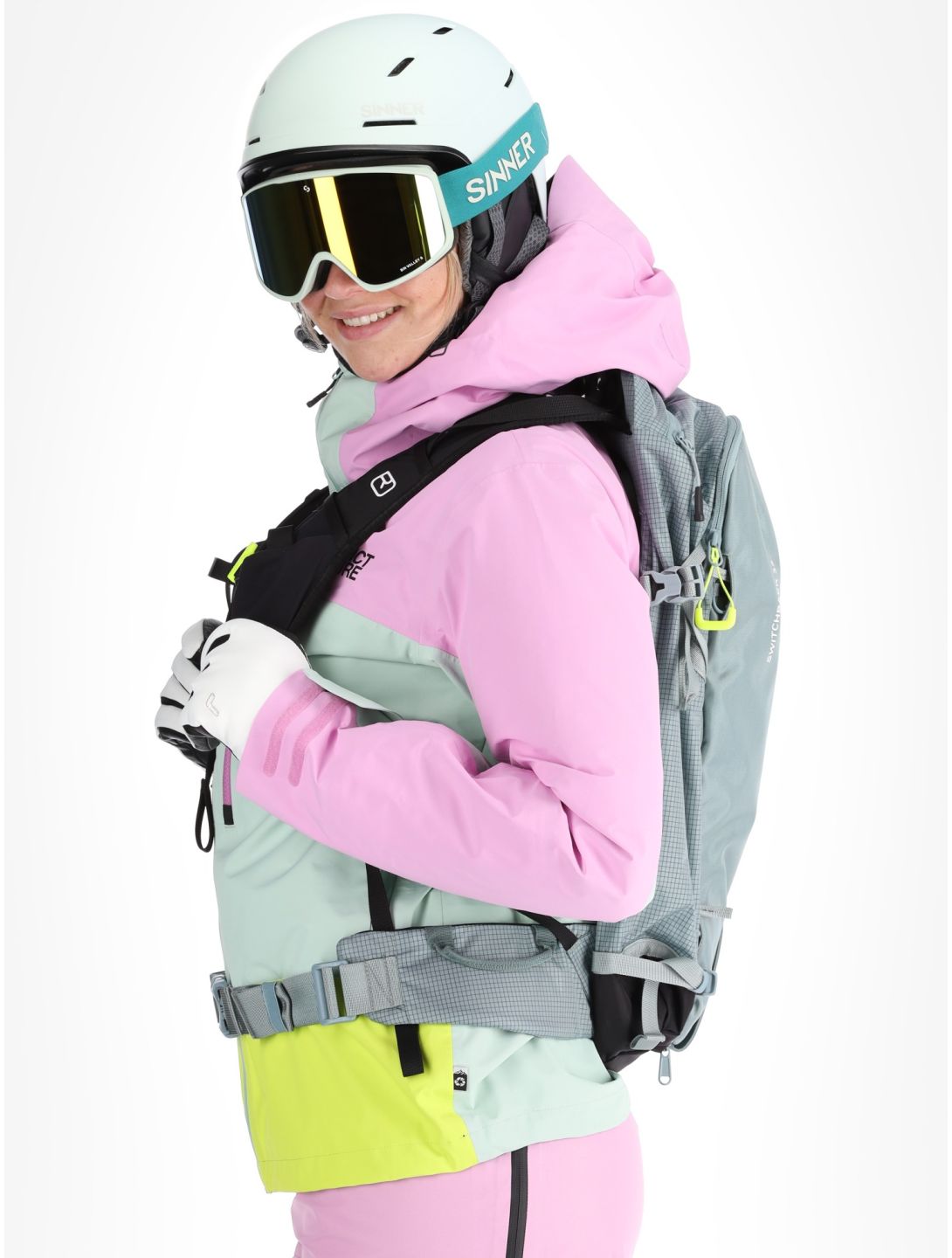 Picture, Sylva 3L Hardshell Skijacke Damen Orchid Silt Green Acid Lime grau, grün, rosa 