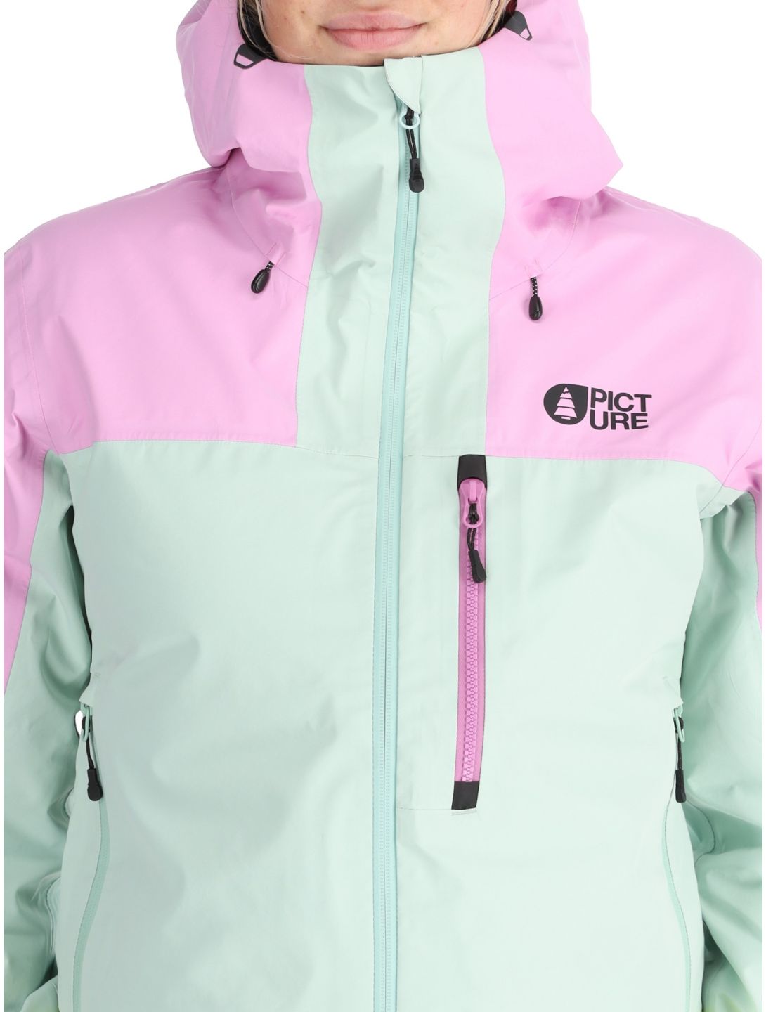 Picture, Sylva 3L Hardshell Skijacke Damen Orchid Silt Green Acid Lime grau, grün, rosa 