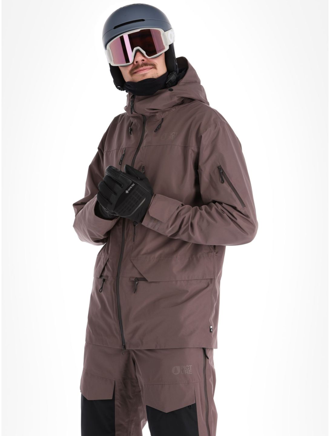 Picture, U55 Hardshell Skijacke Herren Plum Truffle braun 