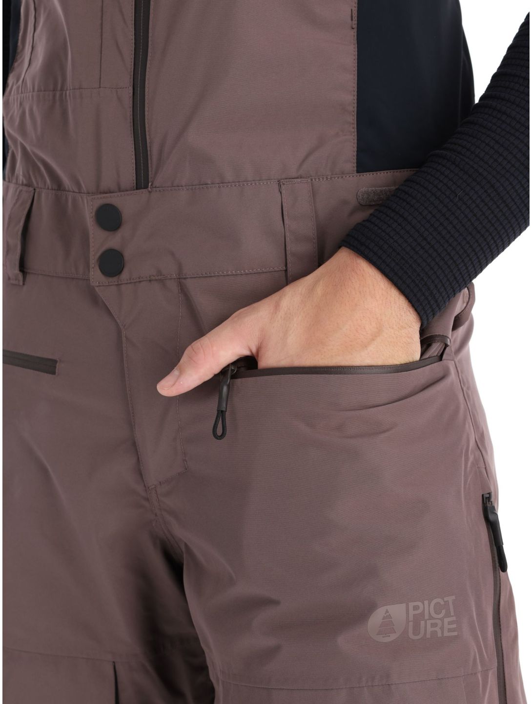 Picture, U66 Bib Hardshell Skihose BIB Herren Plum Truffle braun 