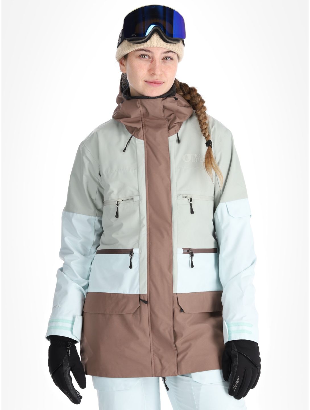 Picture, U68 Skijacke Damen Pigeon Starlight Blue Deep Taupe blau, braun 