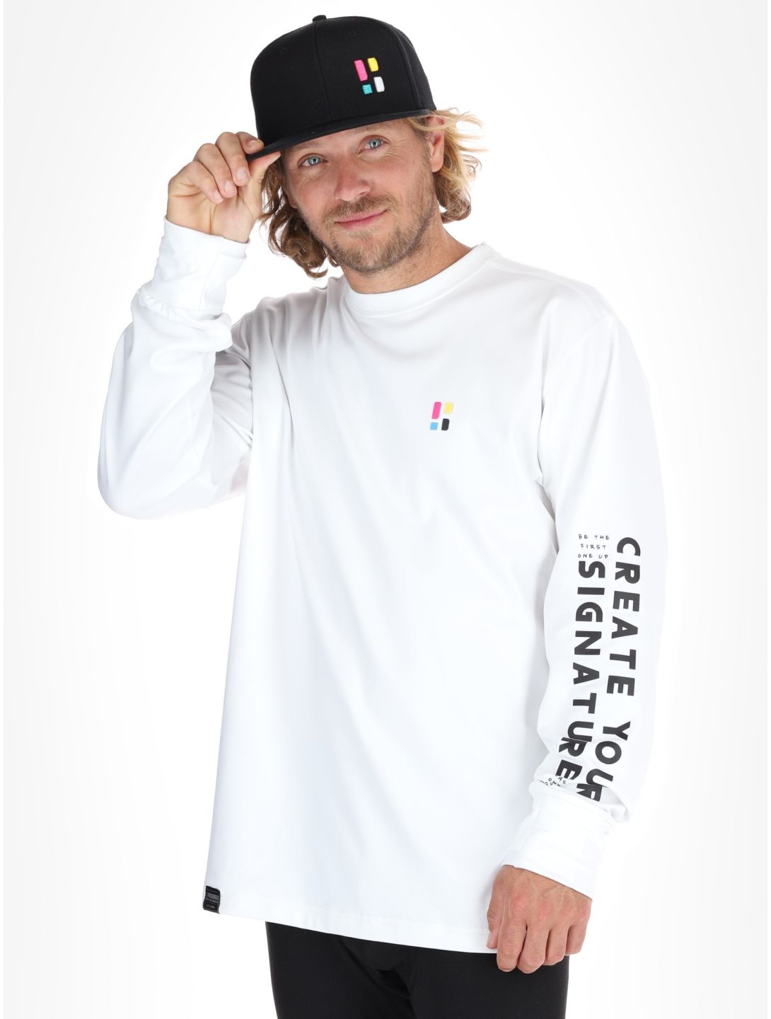 Poederbaas, Arty Longsleeve Pullover Herren Off White weiß 