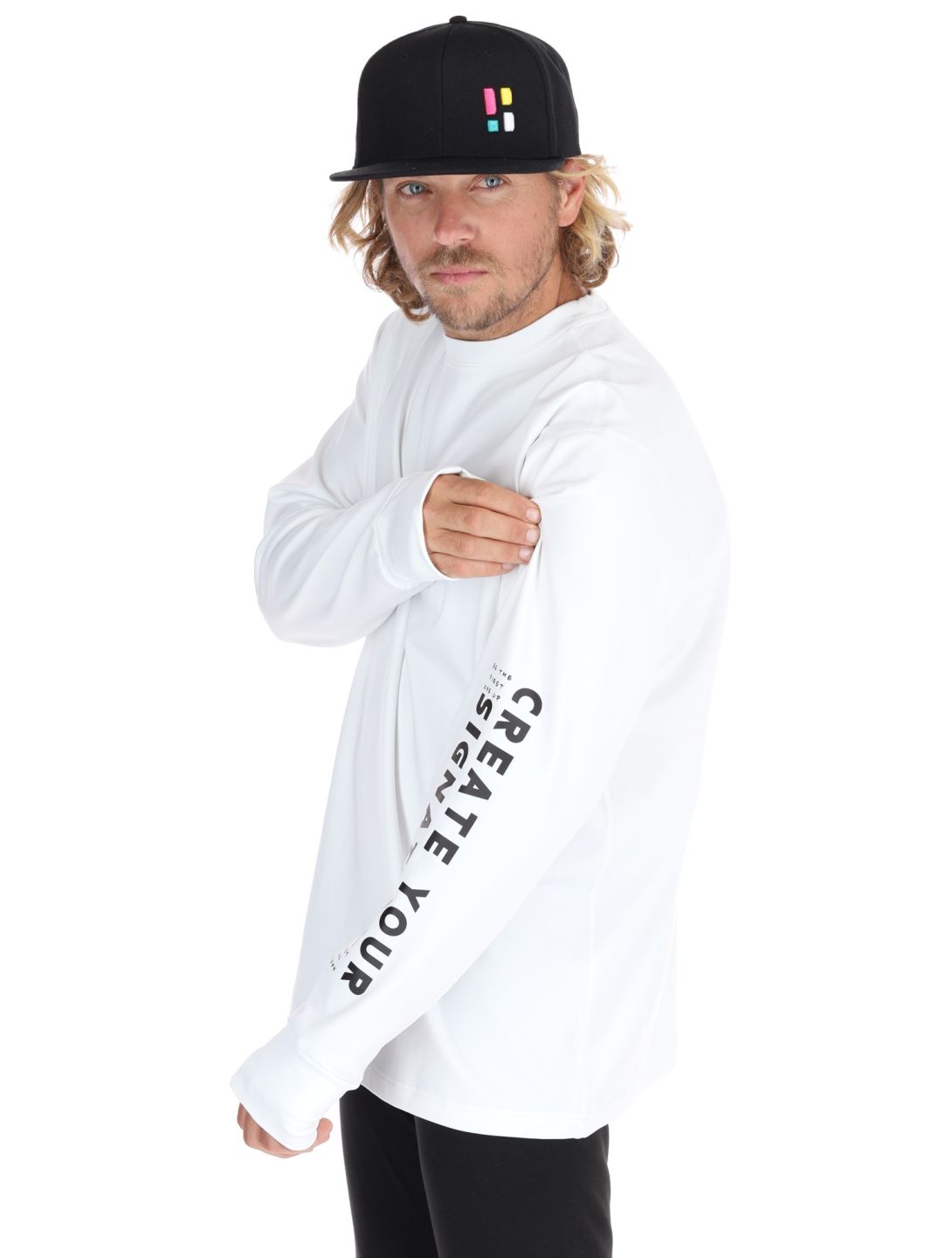 Poederbaas, Arty Longsleeve Pullover Herren Off White weiß 