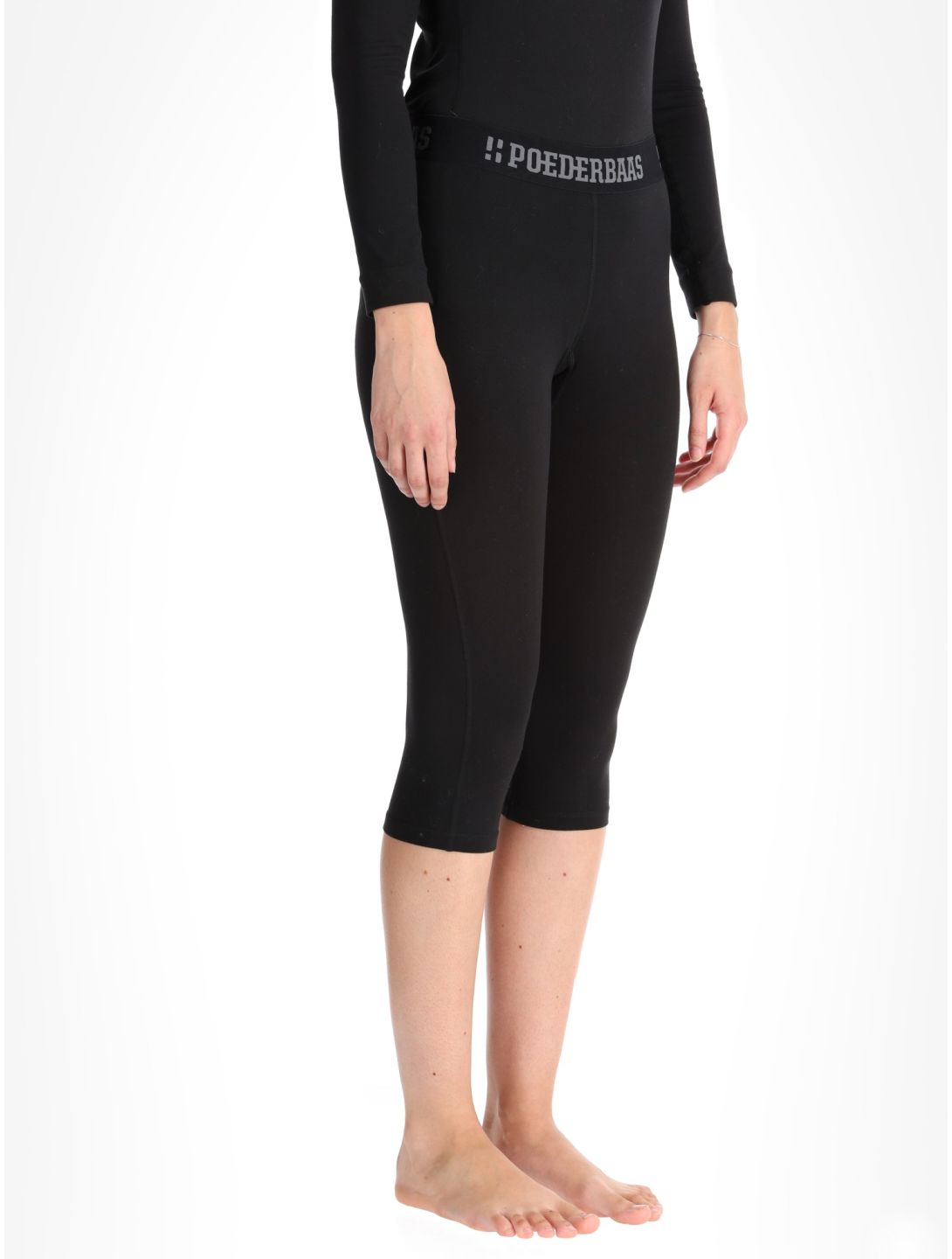 Poederbaas, Lightweight Baselayer 3/4 Thermohose Damen Black schwarz 