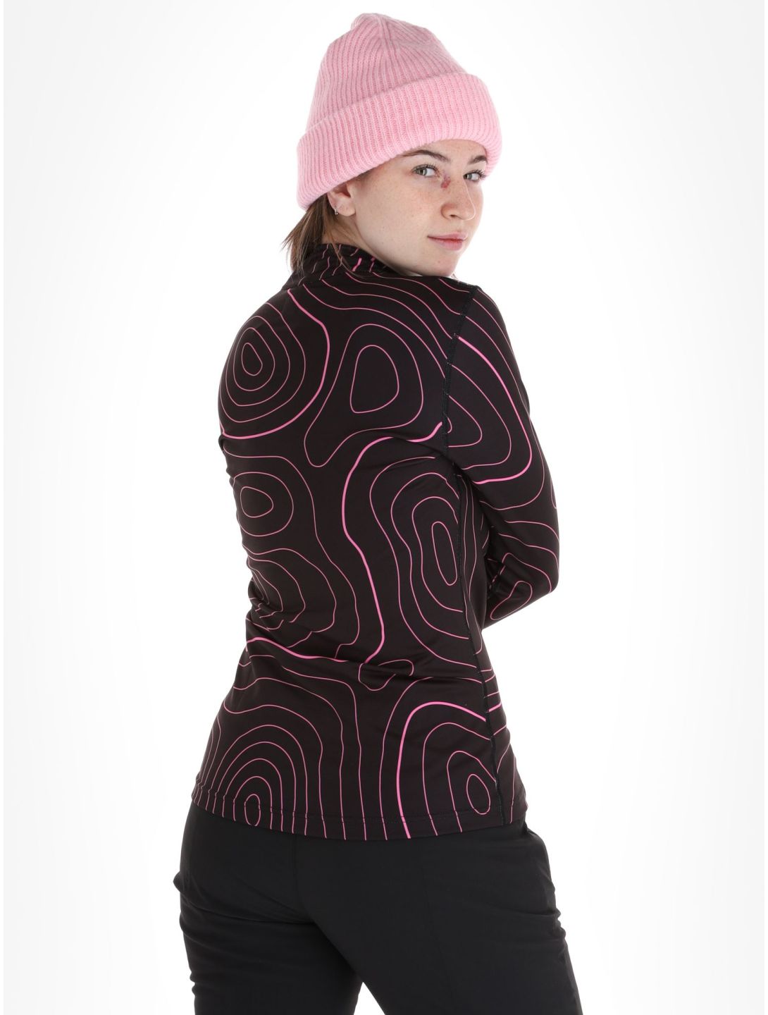 Poederbaas, Maps Pullover Damen Black Pink rosa, schwarz 