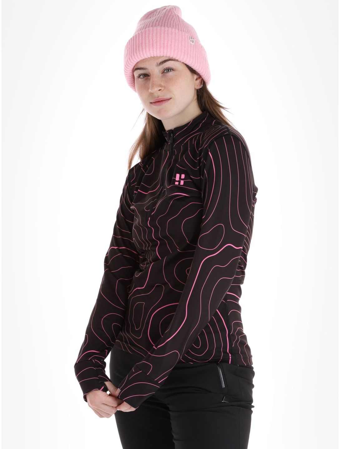 Poederbaas, Maps Pullover Damen Black Pink rosa, schwarz 