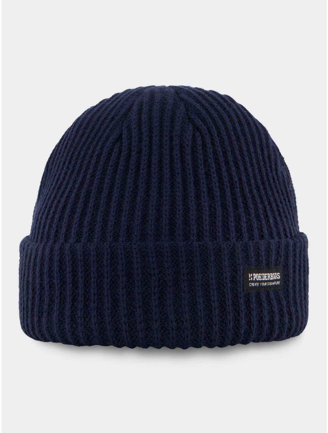 Poederbaas, Royal Rib Beanie Mütze Unisex Navy blau 