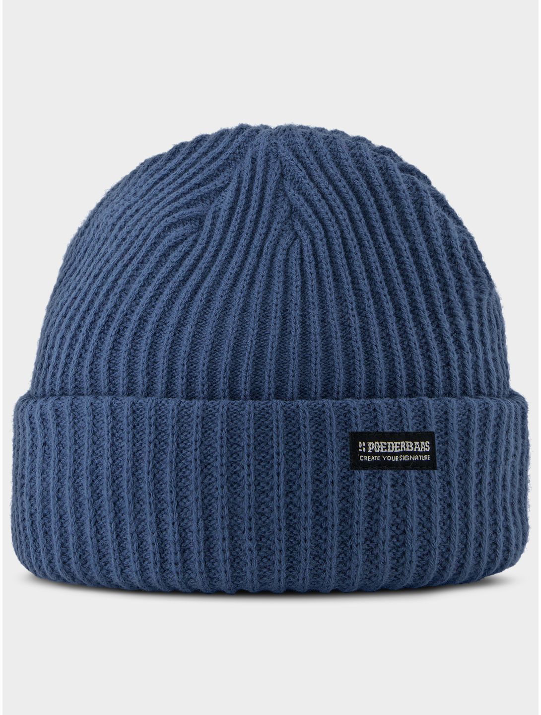 Poederbaas, Royal Rib Beanie Mütze Unisex Blue blau 