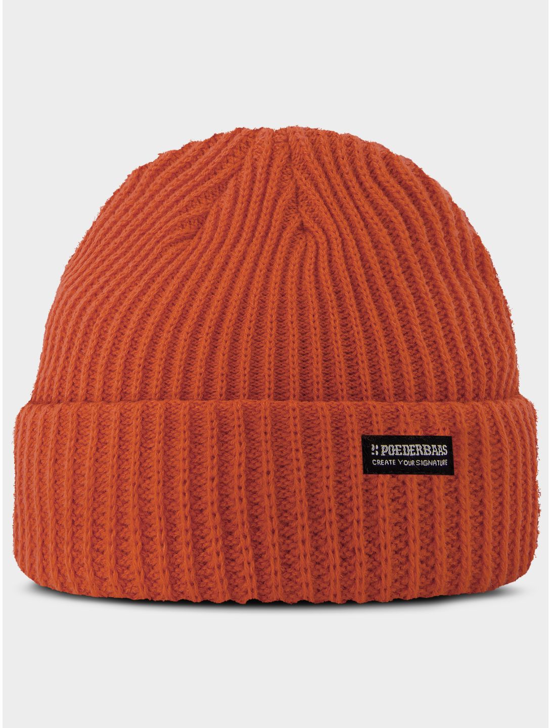 Poederbaas, Royal Rib Beanie Mütze Unisex Mandarin Red rot 