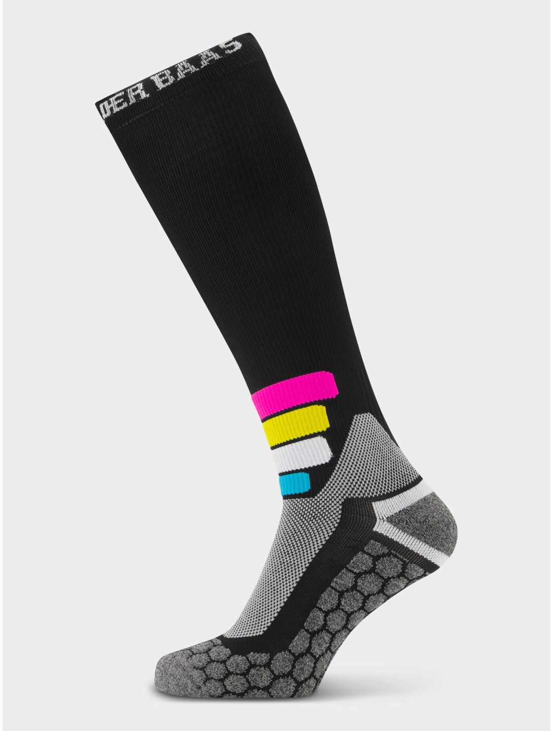 Poederbaas, Tech Ski Socks Compress Merino Pro Kompressionsstrümpfe Unisex Black schwarz 