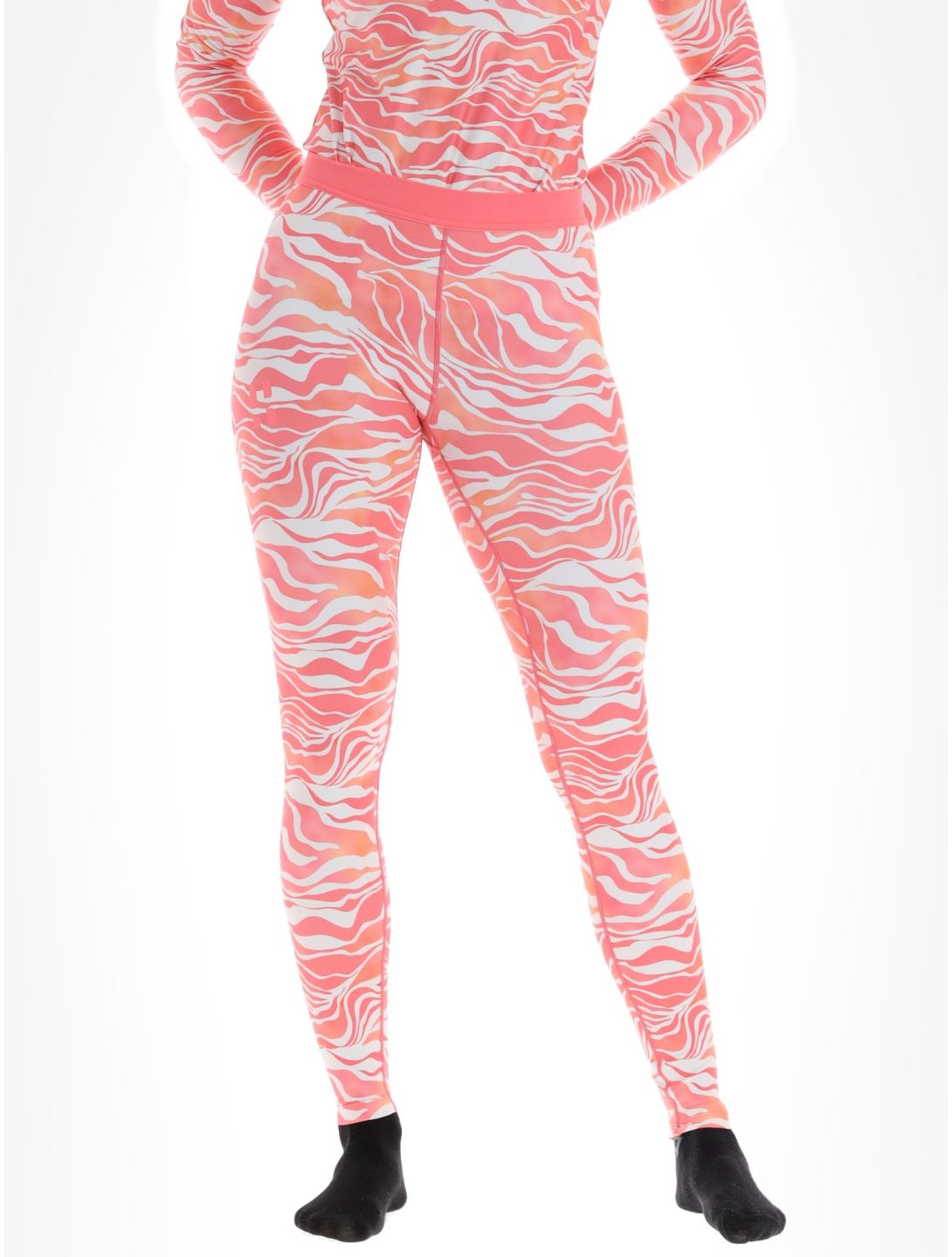 Poederbaas, Thermo Animal Thermohose Damen Zebra Pink rosa 