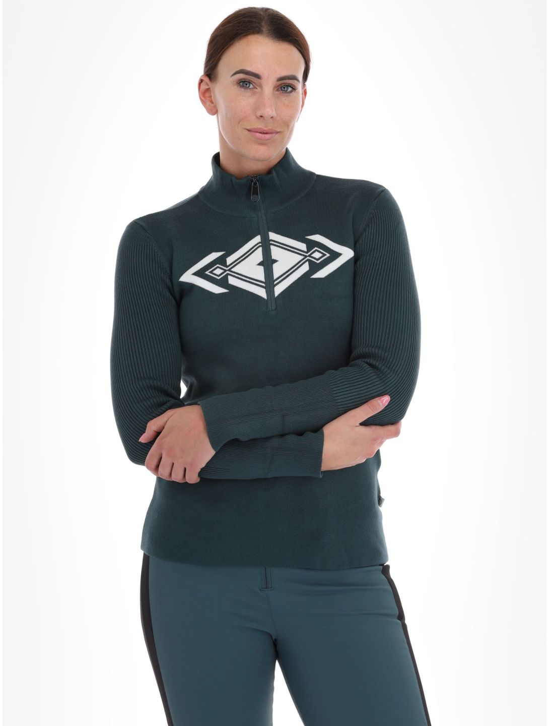 Poivre Blanc, Active Line W23-3540-WO Pullover Damen Ever Green grün 