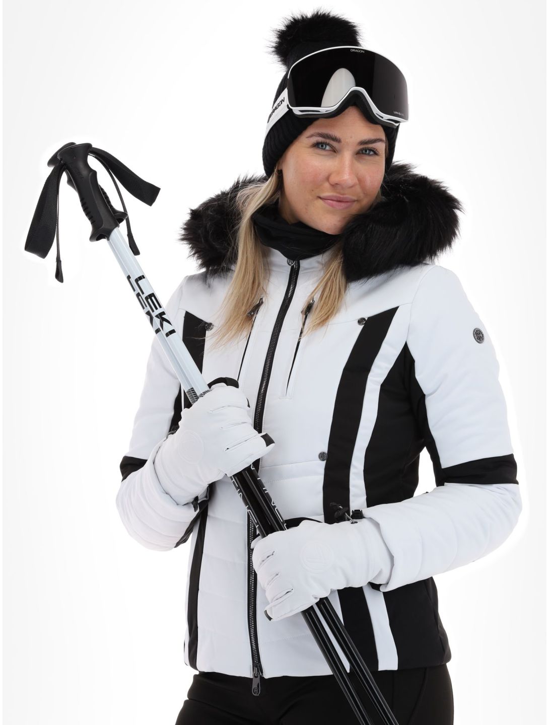 Poivre Blanc, Luxe Sport Line W23-0804-WO Skijacke Damen White / Black schwarz, weiß 