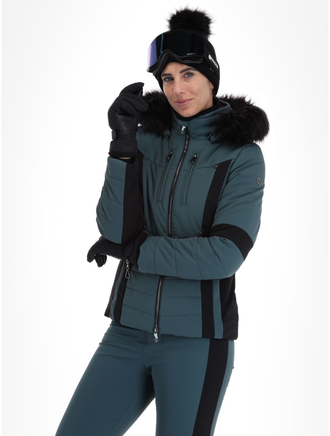 Poivre Blanc, Luxe Sport Line W23-0804-WO Skijacke Damen Ever Green / Black grün, schwarz 