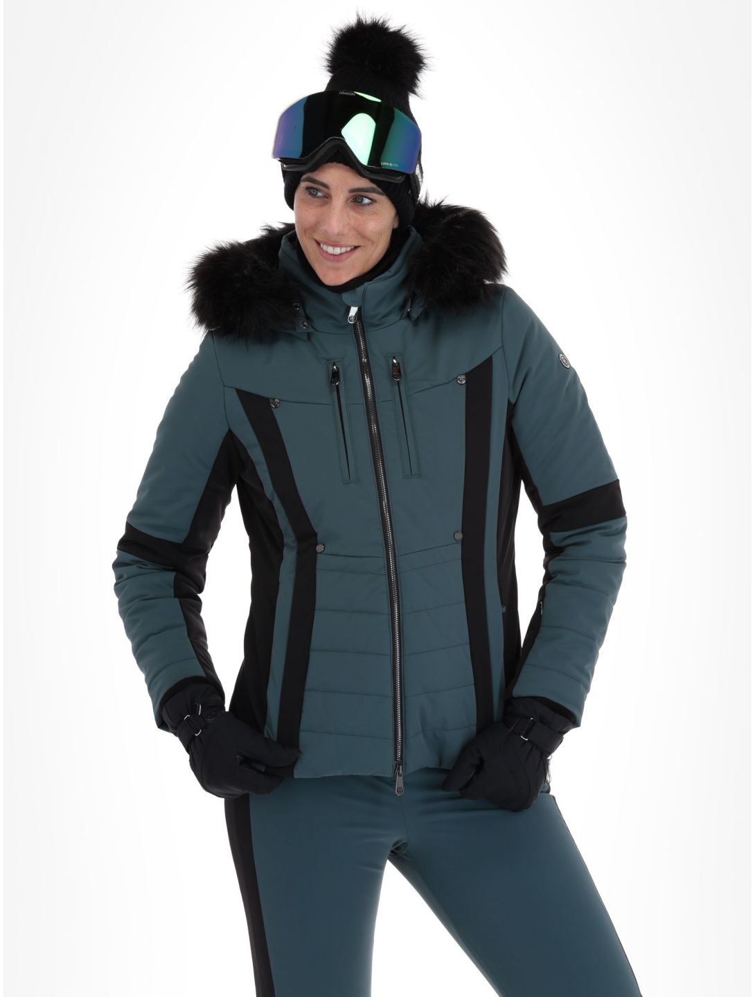 Poivre Blanc, Luxe Sport Line W23-0804-WO Skijacke Damen Ever Green / Black grün, schwarz 