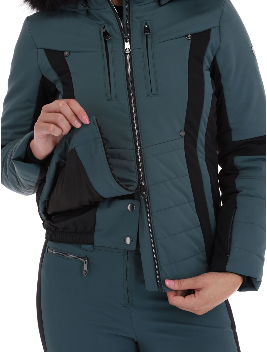 Poivre Blanc, Luxe Sport Line W23-0804-WO Skijacke Damen Ever Green / Black grün, schwarz 