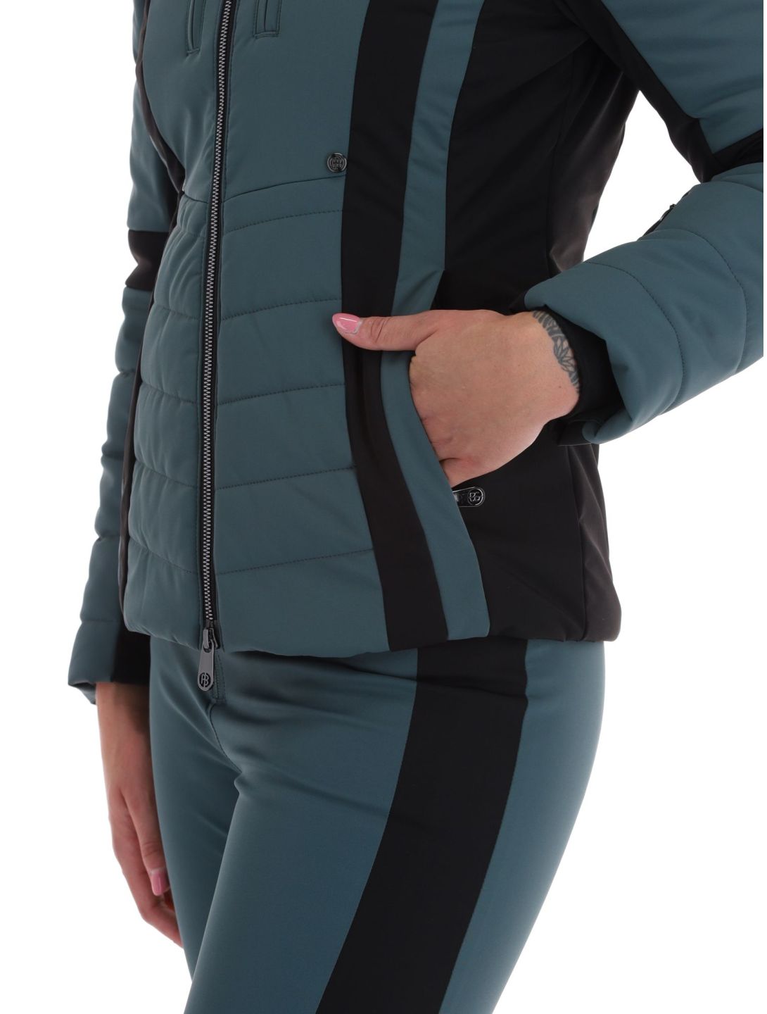 Poivre Blanc, Luxe Sport Line W23-0804-WO Skijacke Damen Ever Green / Black grün, schwarz 