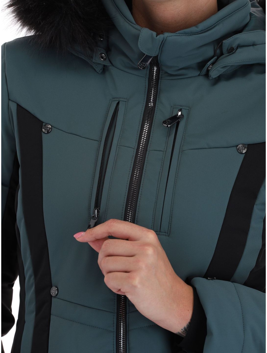 Poivre Blanc, Luxe Sport Line W23-0804-WO Skijacke Damen Ever Green / Black grün, schwarz 