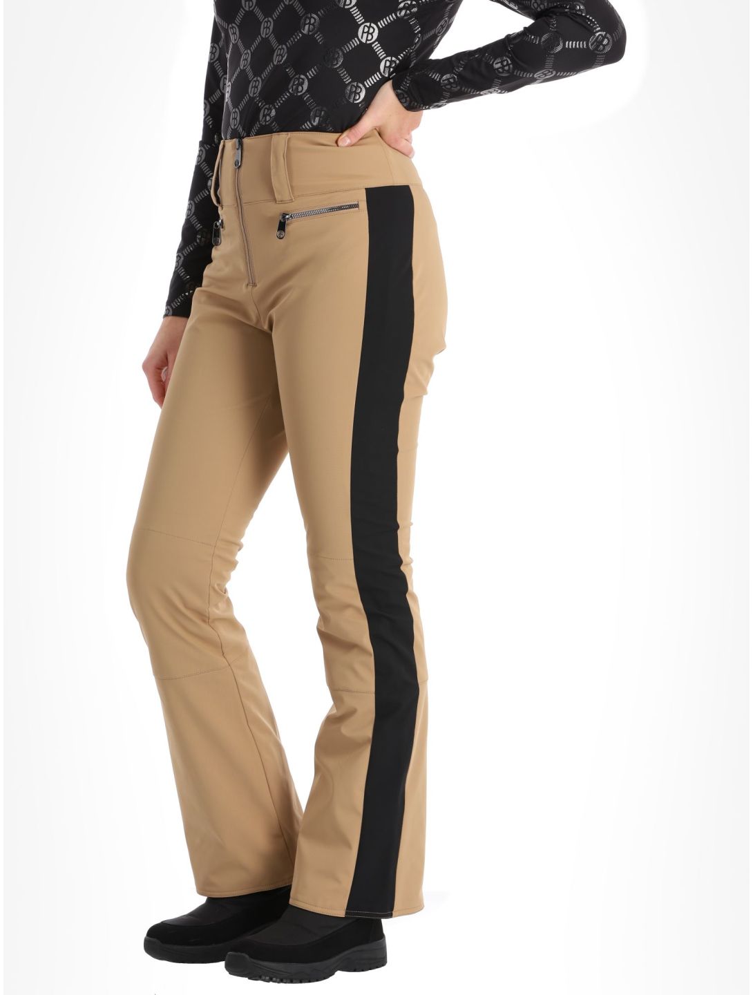 Poivre Blanc, Luxe Sport Line W23-0822-WO Softshell Skihose Damen Almond Brown / Black braun, schwarz 