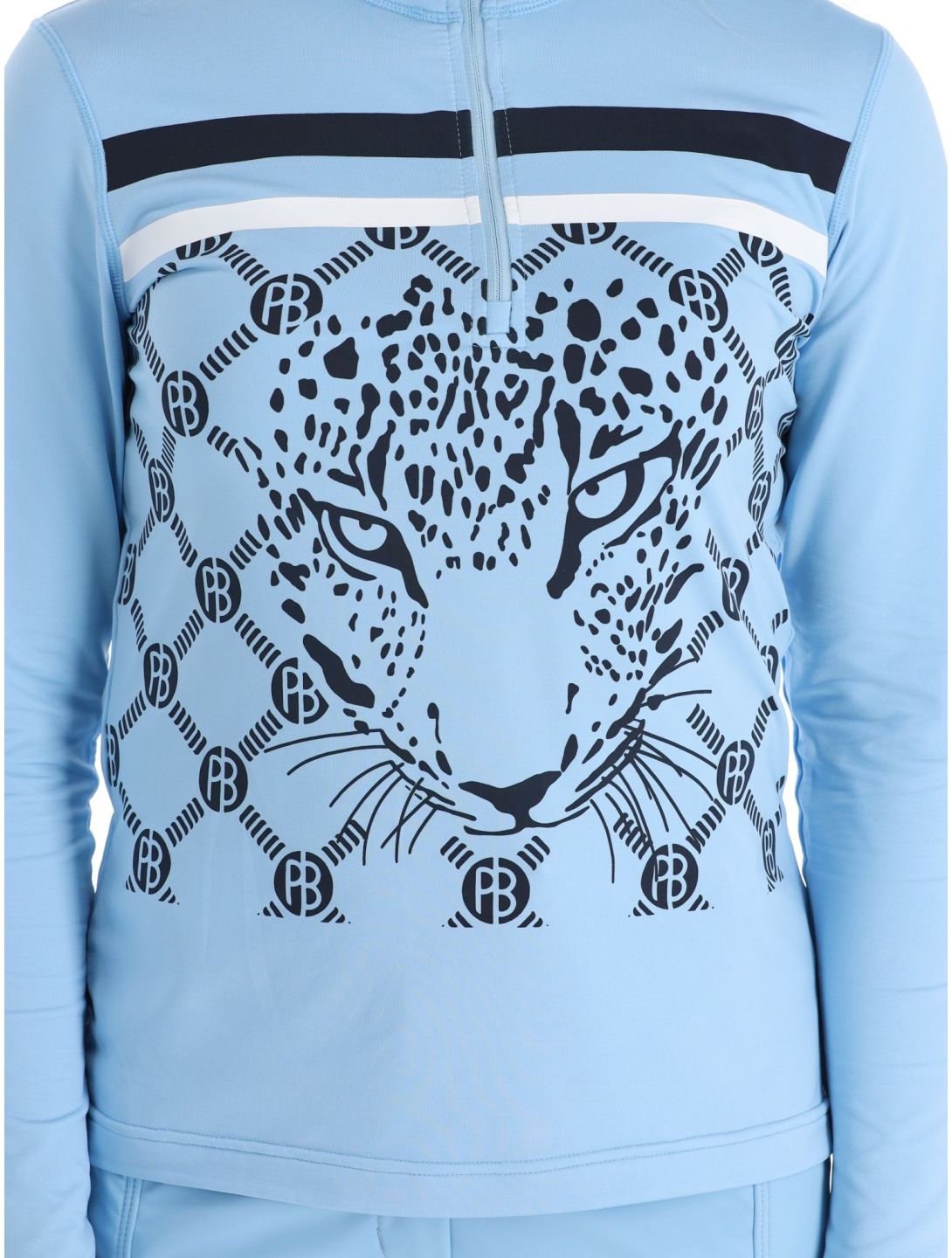 Poivre Blanc, Luxe Sport Line W23-1940-WO/L Pullover Damen Leopard Starlight Blue blau 