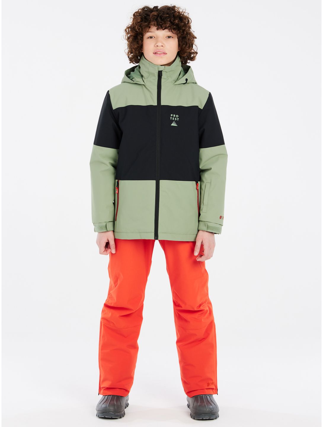 Protest, PRTDECKS JR Skijacke Kinder Marl Green grün, schwarz 