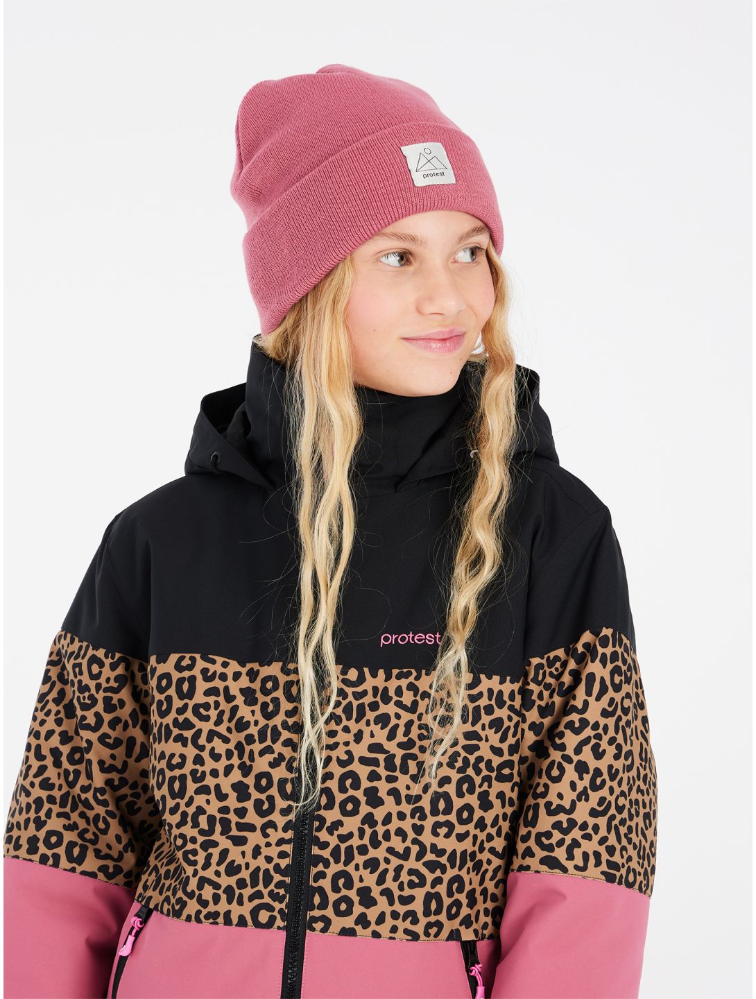 Protest, PRTFUGEE JR Skijacke Kinder Rose Dust rosa, schwarz 