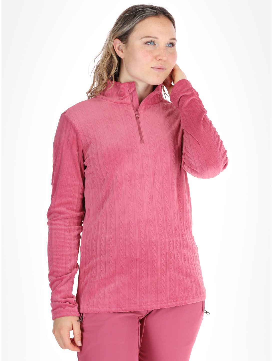 Protest, PRTGAIL 1/4 zip Pullover Damen Rose Dust rosa 