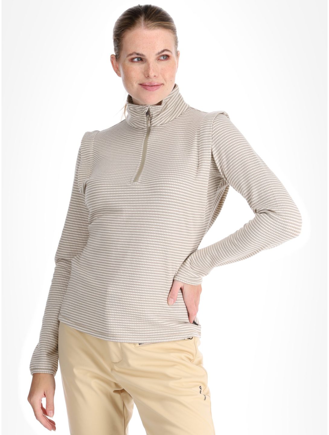 Protest, PRTIVORY 1/4 zip Pullover Damen Bamboo Beige beige 