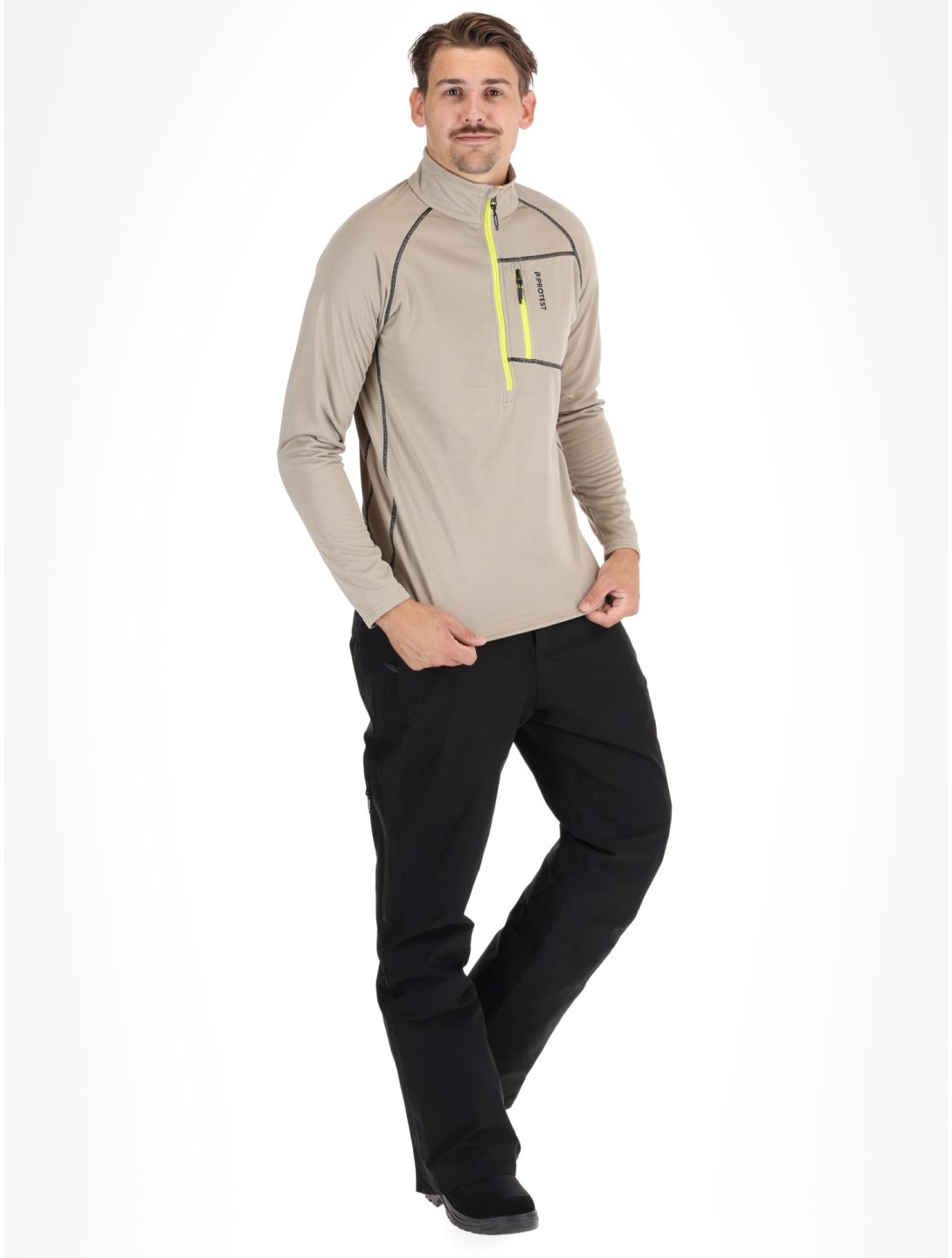 Protest, PRTKODY 1/4 zip Pullover Herren Bamboo Beige beige 