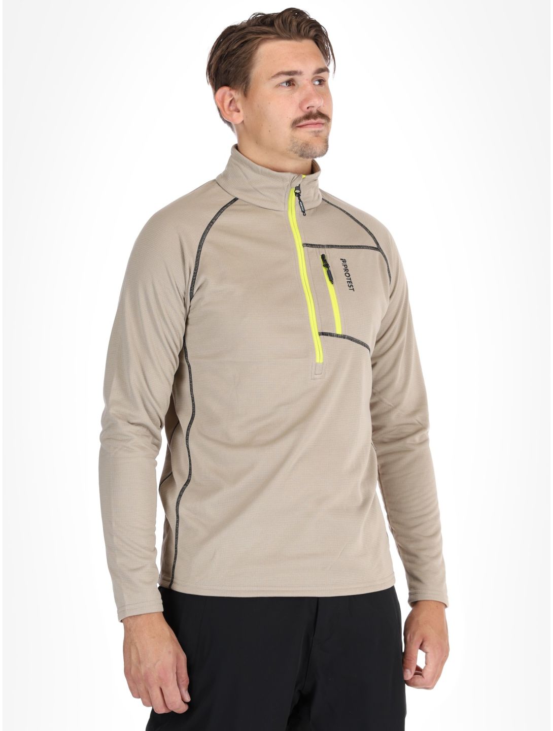 Protest, PRTKODY 1/4 zip Pullover Herren Bamboo Beige beige 