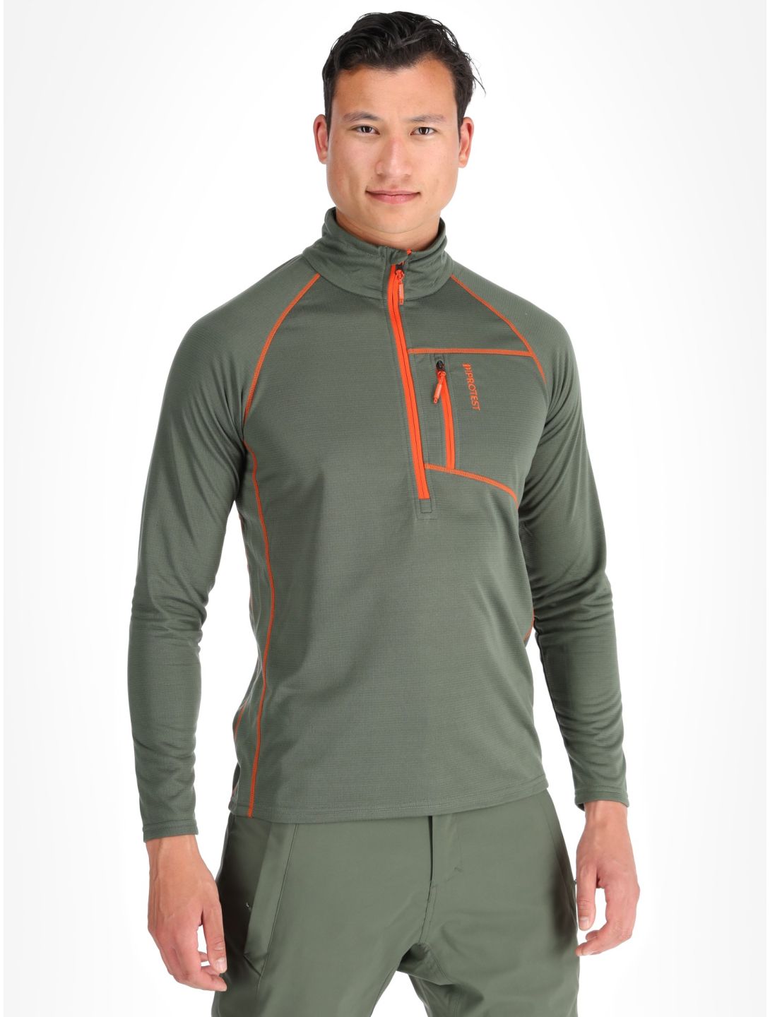 Protest, PRTKODY 1/4 zip Pullover Herren Thyme grün 