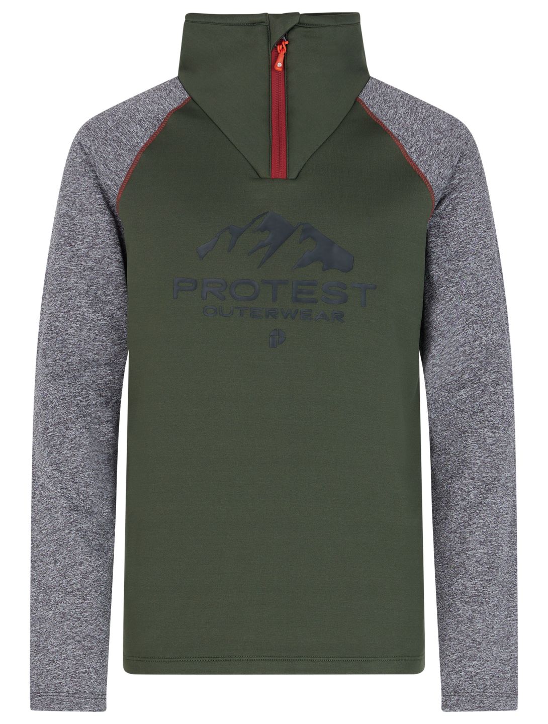 Protest, PRTRAF JR 1/4 zip Pullover Kinder Thyme grau, grün 