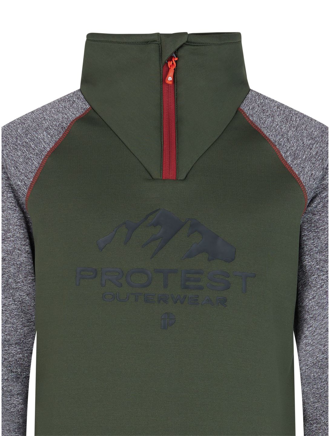 Protest, PRTRAF JR 1/4 zip Pullover Kinder Thyme grau, grün 