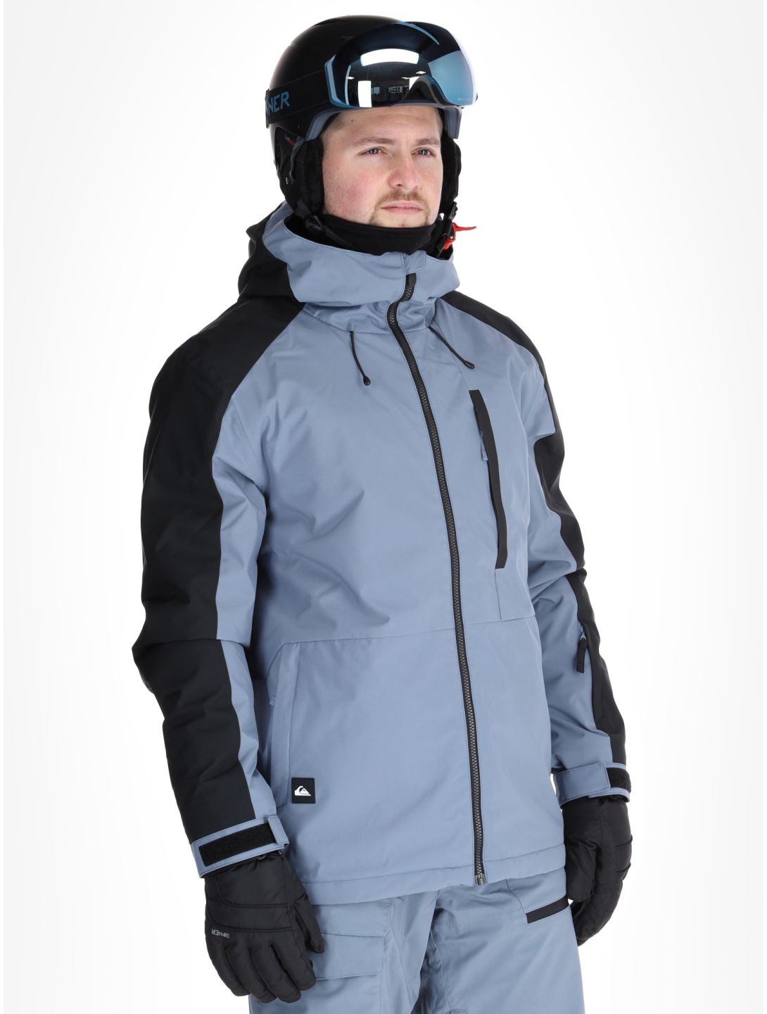 Quiksilver, Mission Block Skijacke Herren Flint Stone grau, schwarz 