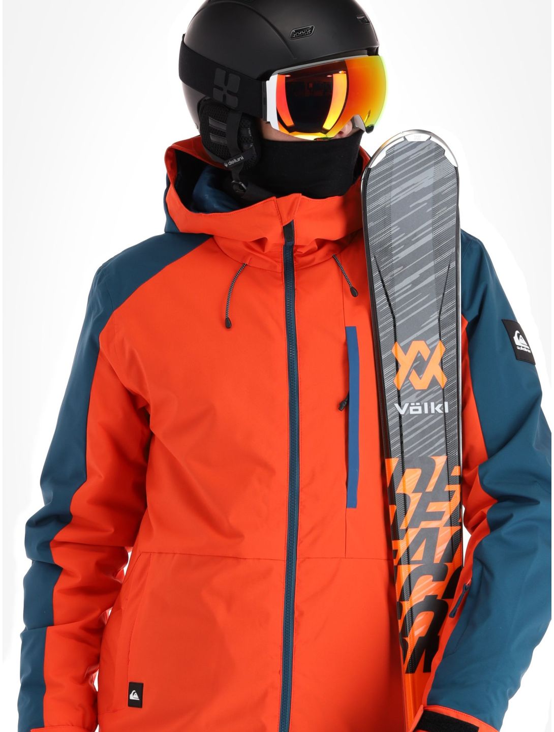 Quiksilver, Mission Block Skijacke Herren Grenadine rot, schwarz 