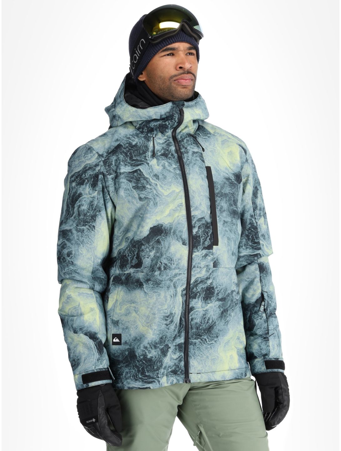 Quiksilver, Mission Printed Skijacke Herren Space Stone Celery Green grün 