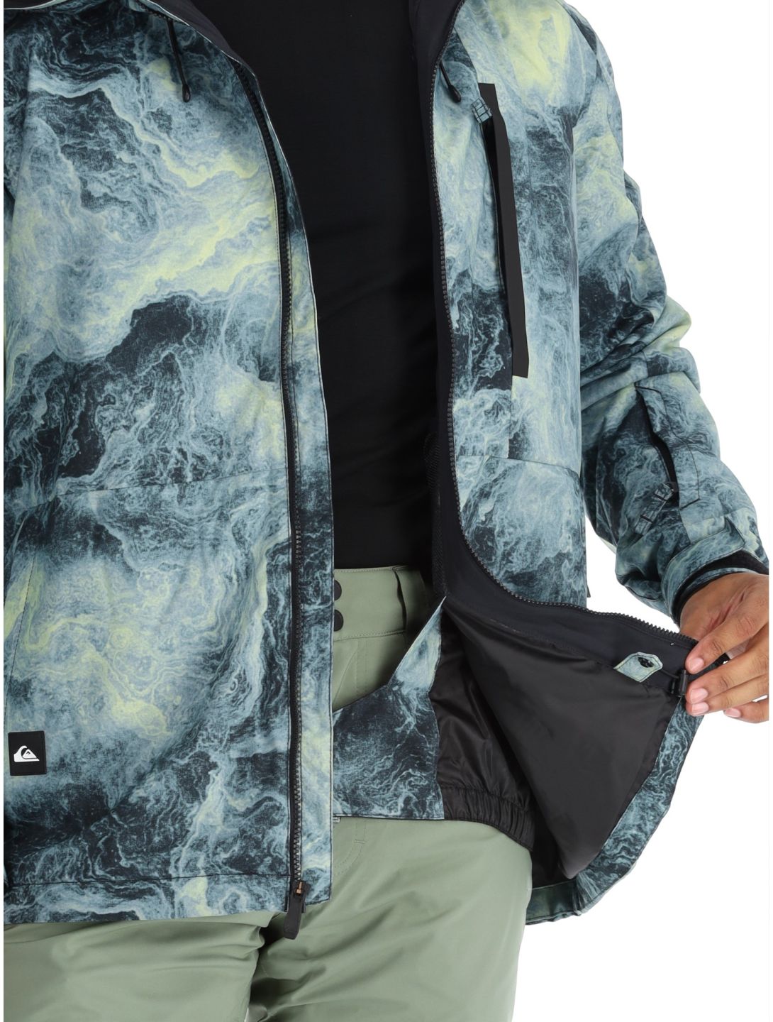 Quiksilver, Mission Printed Skijacke Herren Space Stone Celery Green grün 