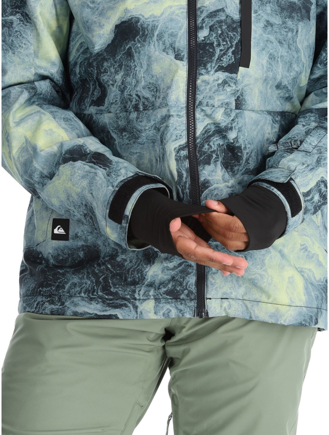 Quiksilver, Mission Printed Skijacke Herren Space Stone Celery Green grün 