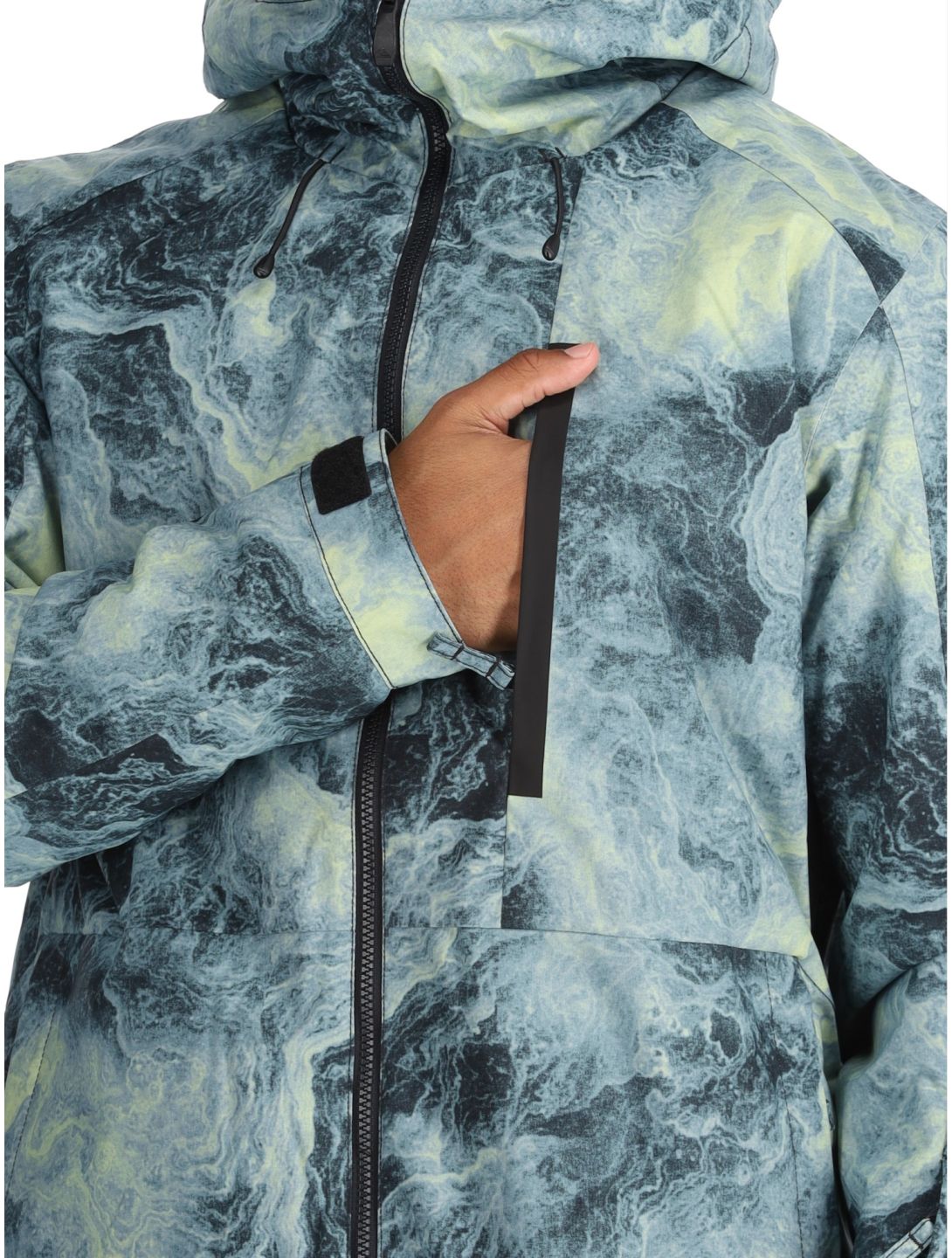 Quiksilver, Mission Printed Skijacke Herren Space Stone Celery Green grün 