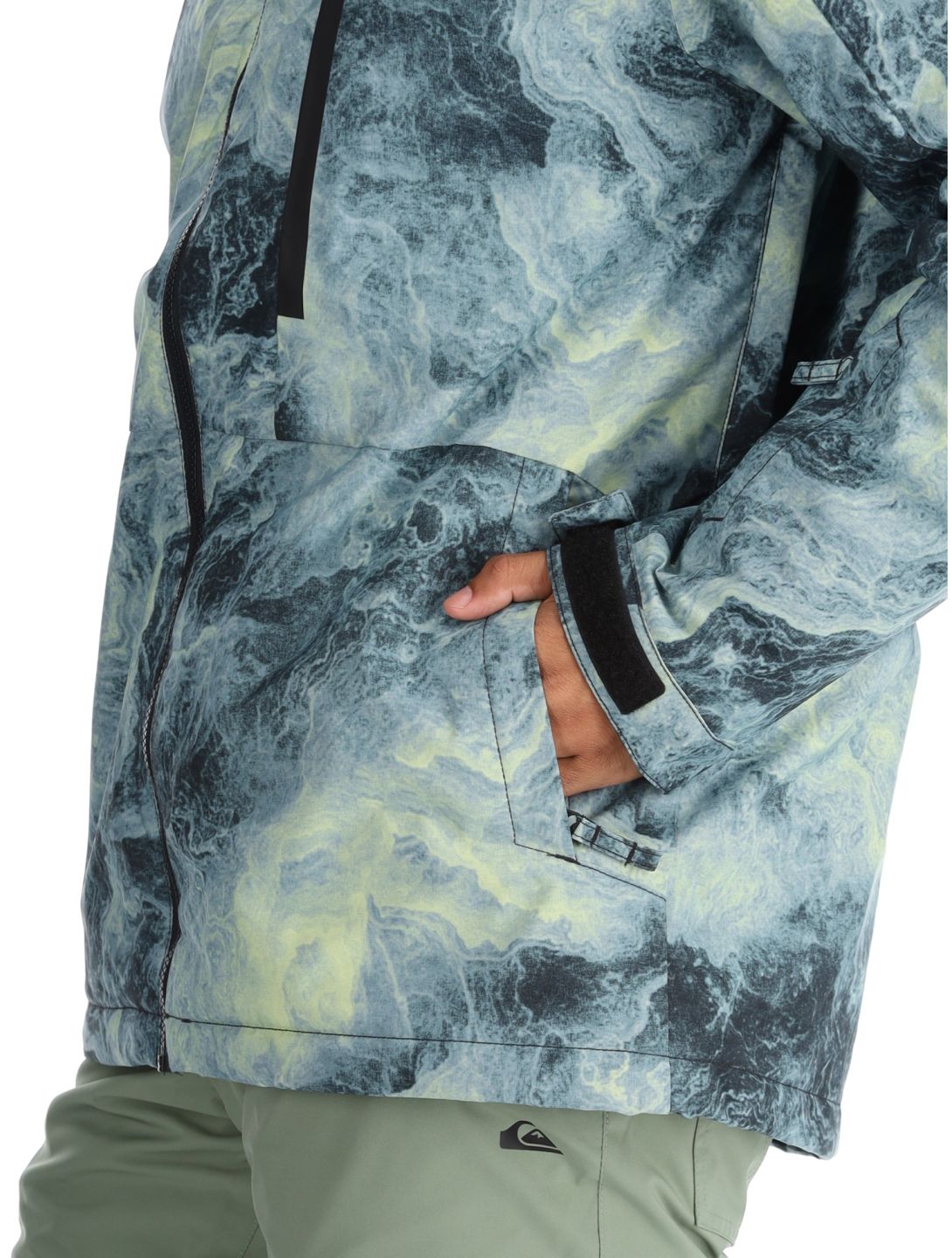 Quiksilver, Mission Printed Skijacke Herren Space Stone Celery Green grün 