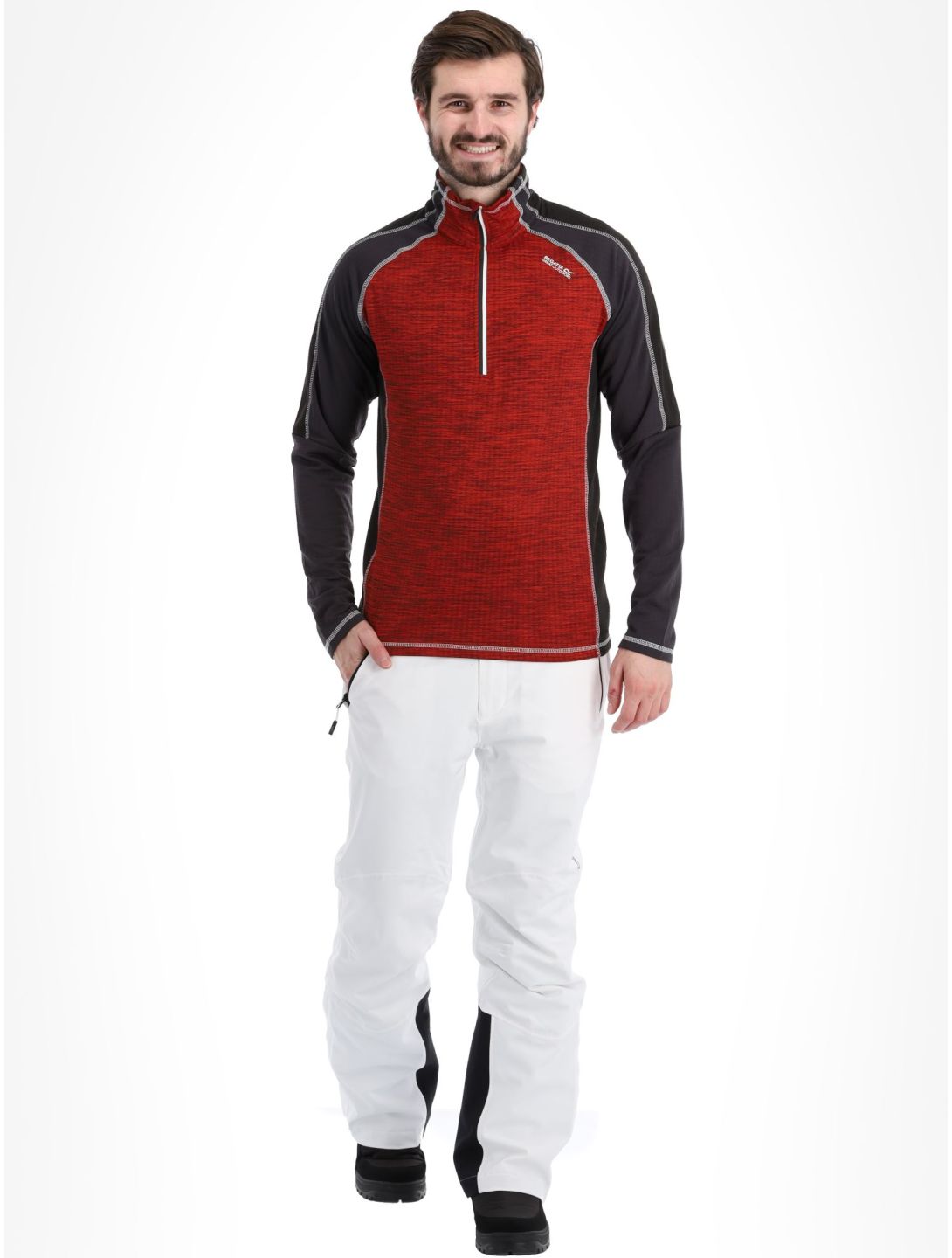 Regatta, Hepley Pullover Herren Danger Red / Ash grau, rot 