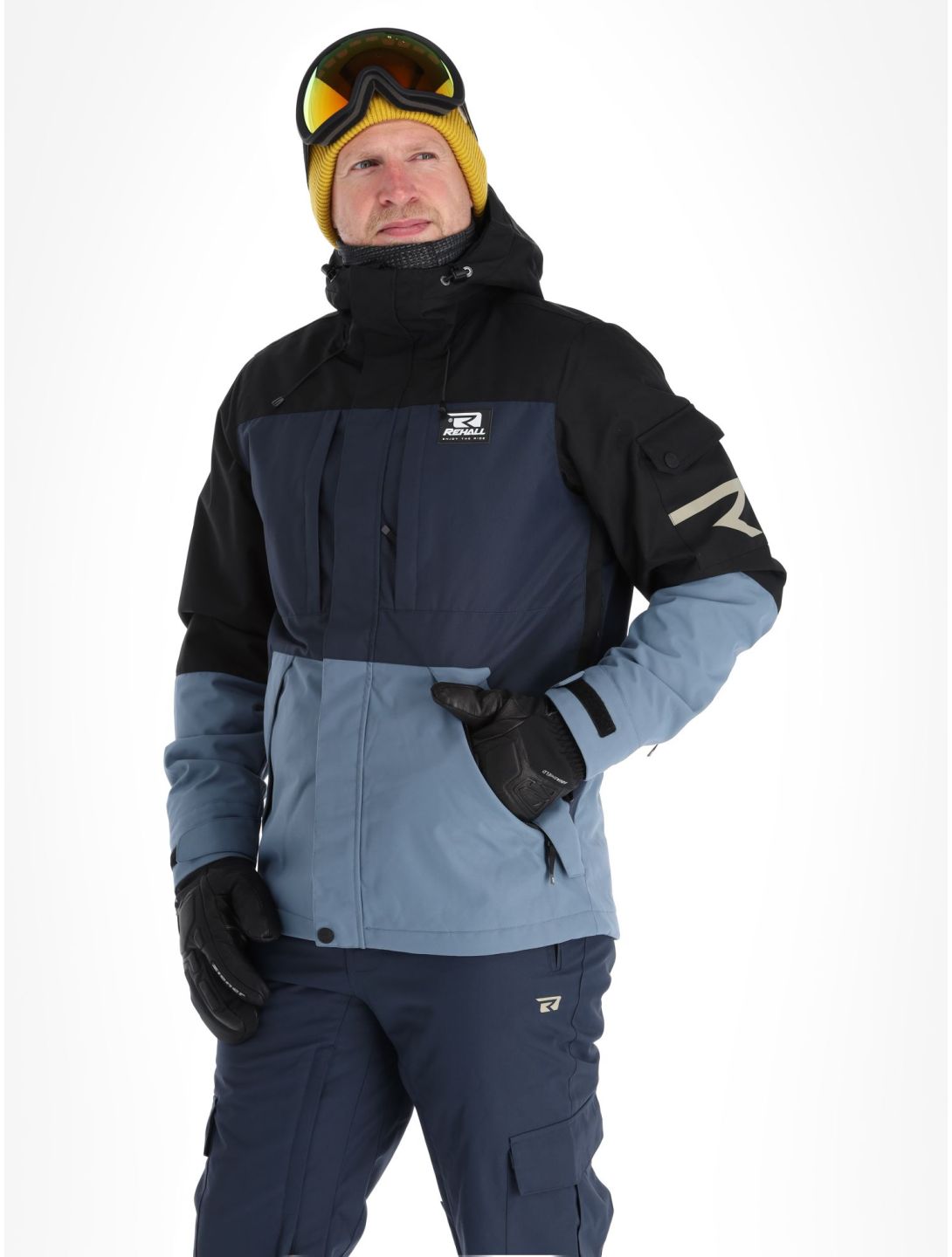 Rehall, Carls-R Skijacke Herren Steel Blue blau, schwarz 