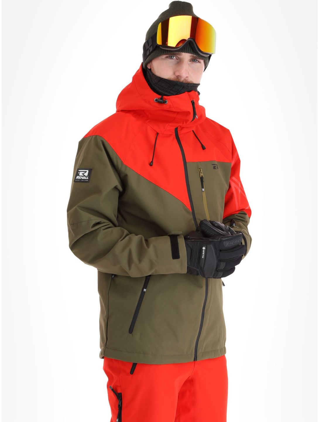 Rehall, Dick-R Skijacke Herren Olive grün, rot 