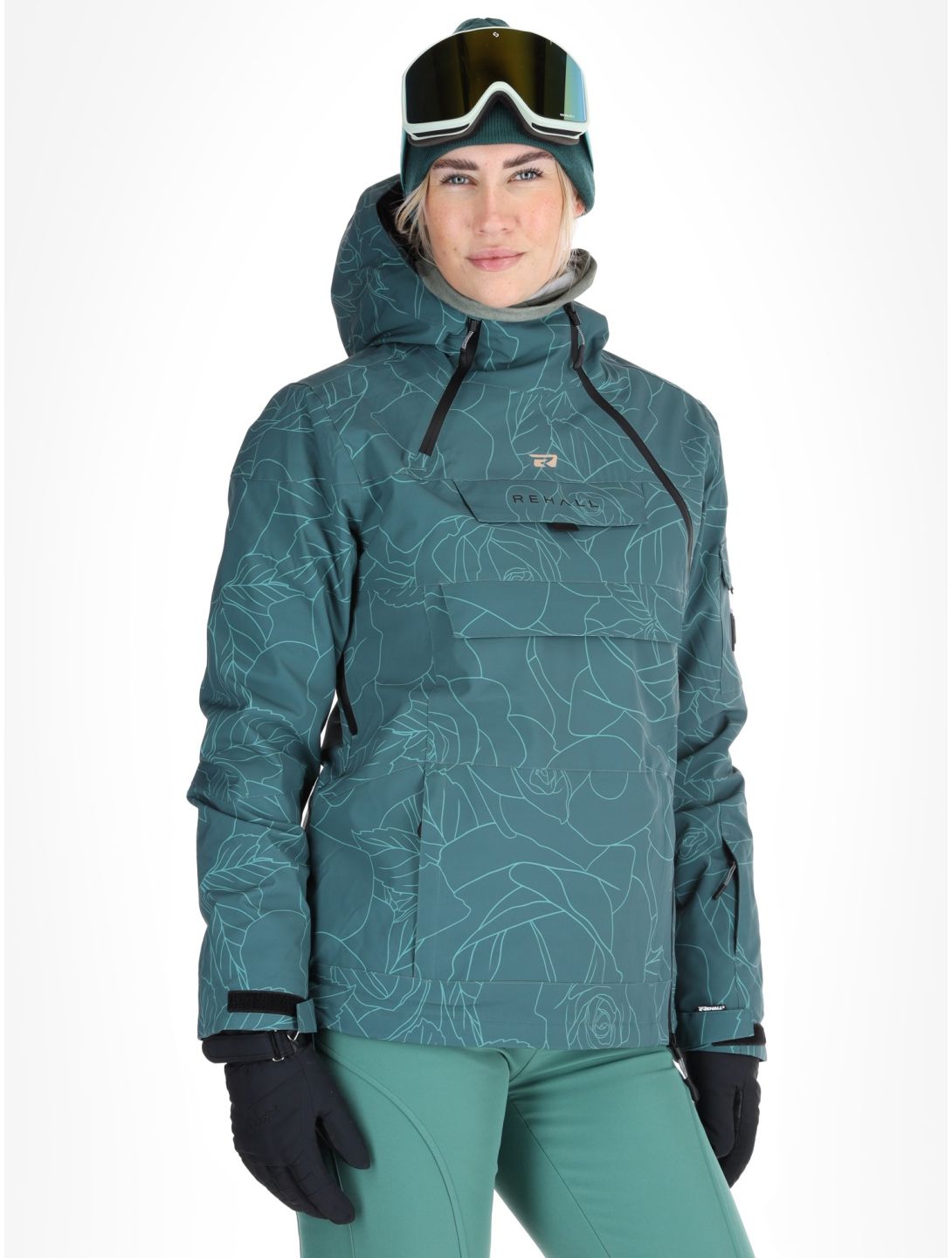 Rehall, Lou-R Skijacke Damen Roses Smoke Pine grün 